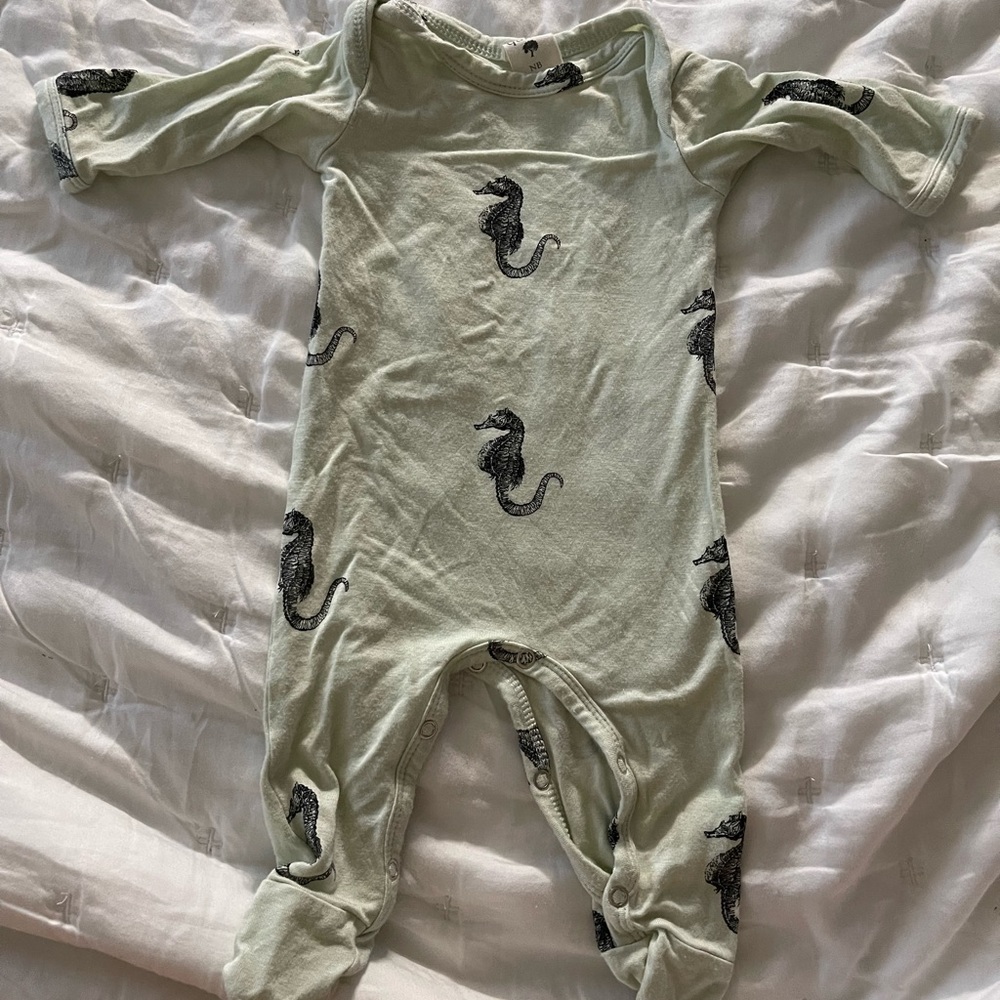 Kate Quinn seahorse long sleeve lap neck footie